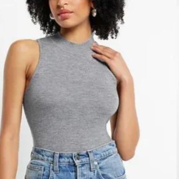 Express Ultra Soft Mock Neck Sleeveless Sweater Tank - Picture 1 of 5